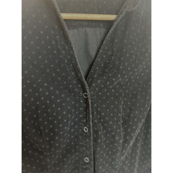 Harve' Benard Womens Snap Down Corduroy Shirt Size M Grunge Casual Preppy Black - Picture 4 of 15